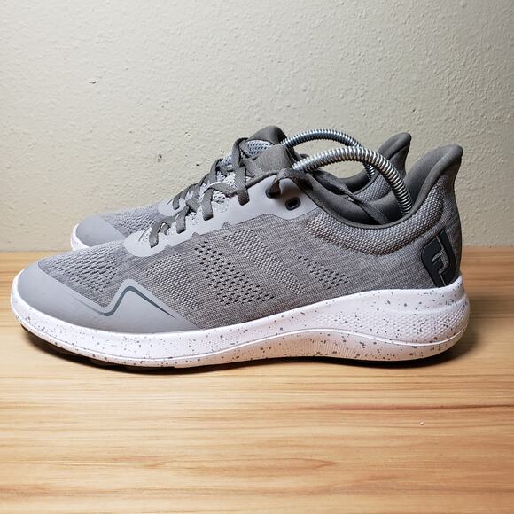 FootJoy Men's 10 Flex Golf‎ Sneakers Gray White Sporty Performance Athletic Shoe